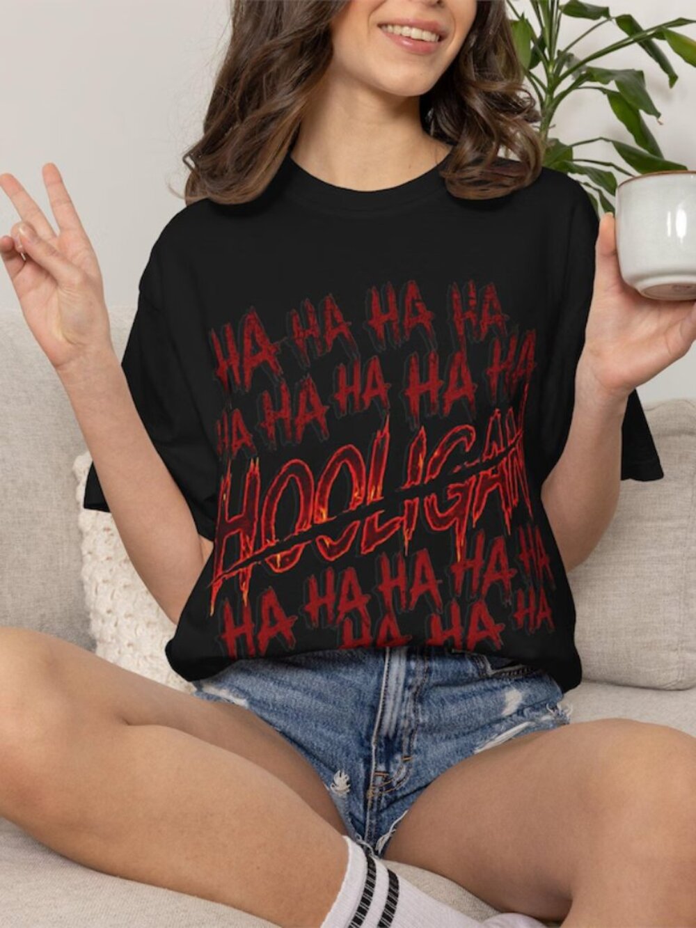 Red Hooligan Typography Graphic Concert Tee